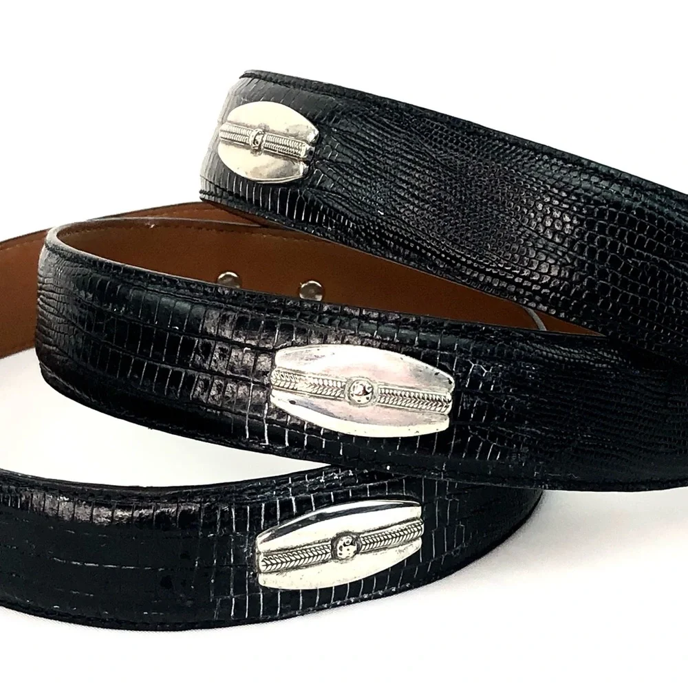 Walter Hagen Womens Black Lizard Belt Size 40
